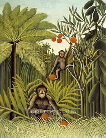 ジャングルの中の猿たち 1909年 アンリ・ルソー ポスト印象派 素朴原始主義油絵